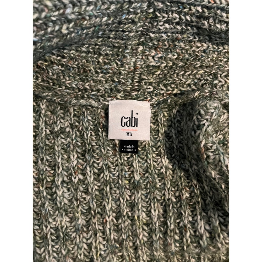 Cabi Green travel cardigan Ribbed Open Front Sweater 3892 XS - Picture 4 of 11